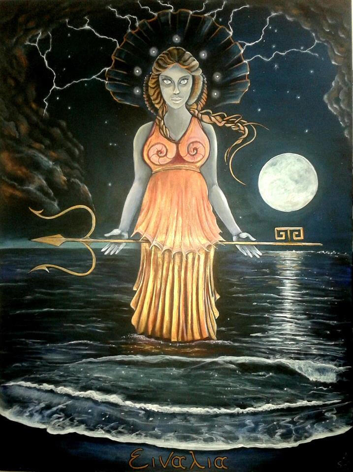 painting of Hekate Einalia by Pavel Skepevski commissioned by the Temple of Hekate Einalain