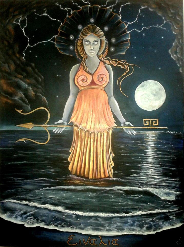 painting of Hekate Einalia by Pavel Skepevski commissioned by the Temple of Hekate Einalain